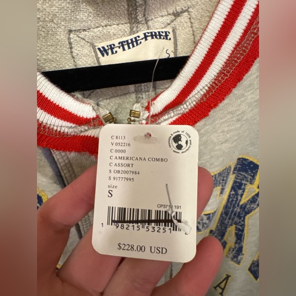 NWT Free People We The Free Stars + Stripes Bomber - Americana Combo - Small - Picture 8 of 8